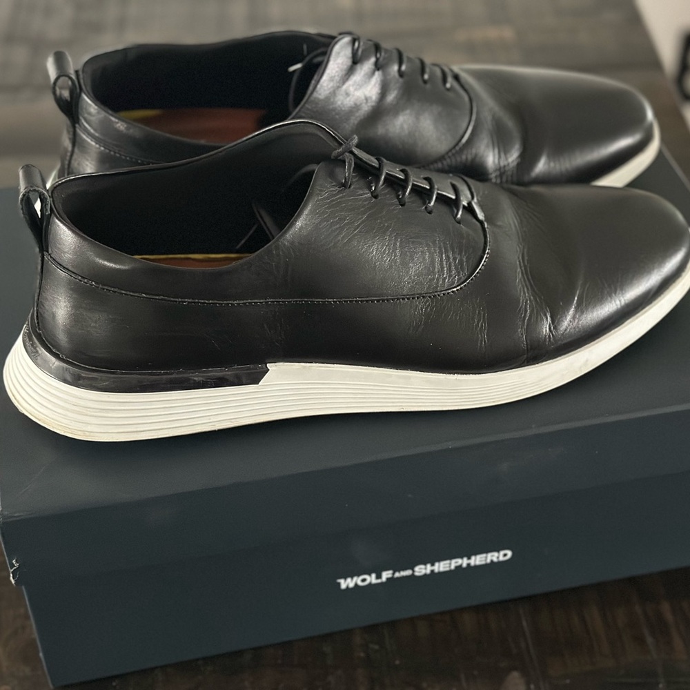 Wolf & Shepherd Men's Black Leather “Crossover Longwing” shoes size 13